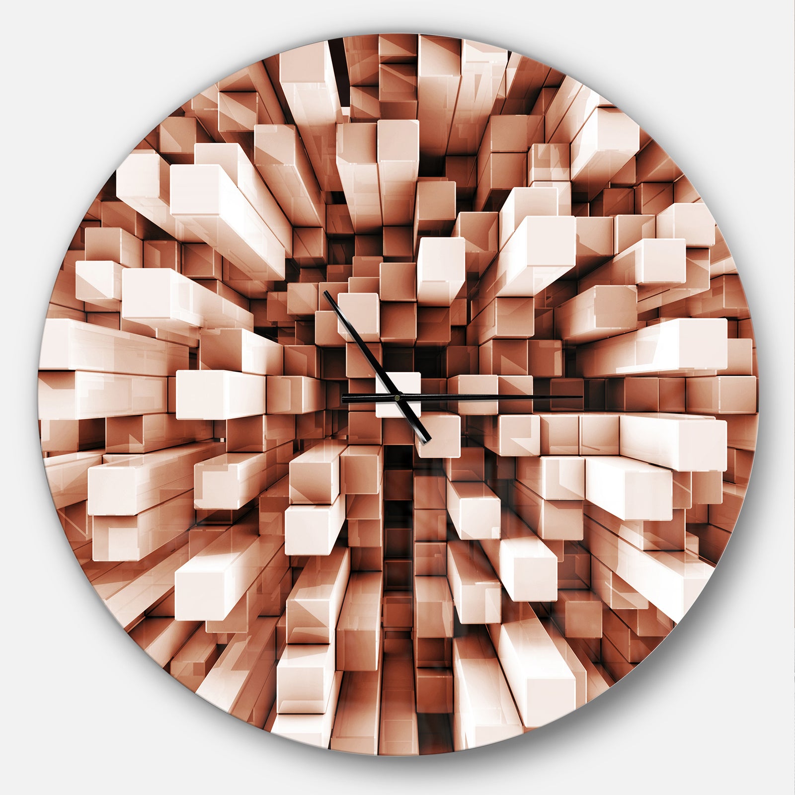Reflective Checkered Cube - Oversized Modern Wall CLock