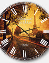 Vintage Style View of Paris - Landscape Wall CLock