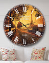 Vintage Style View of Paris - Landscape Wall CLock