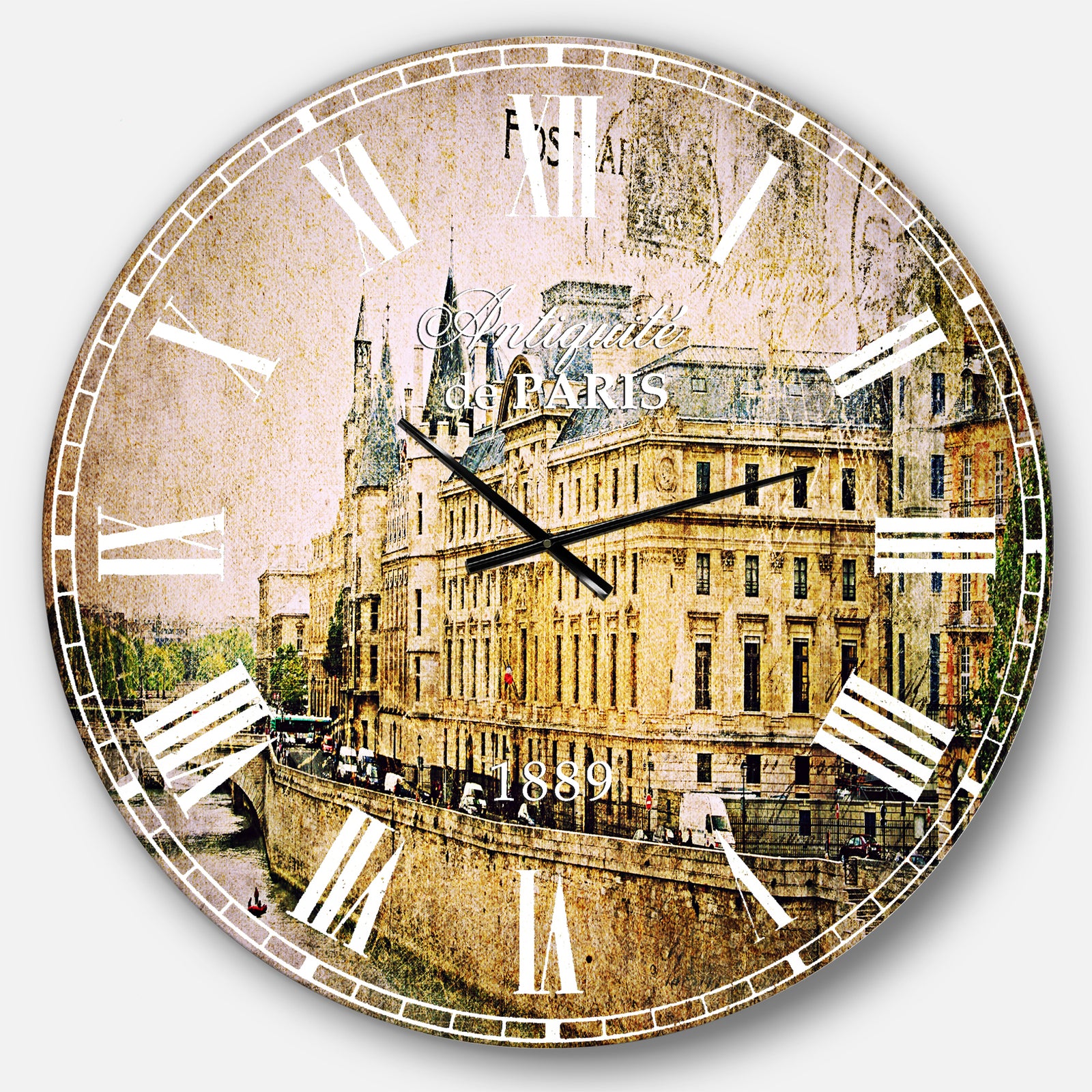 Old Parisian Cards - Abstract Wall CLock