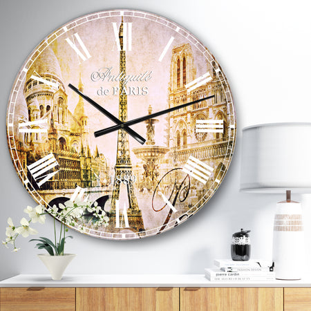 Old Beautiful Paris - Cityscape Digital Oversized Wall CLock