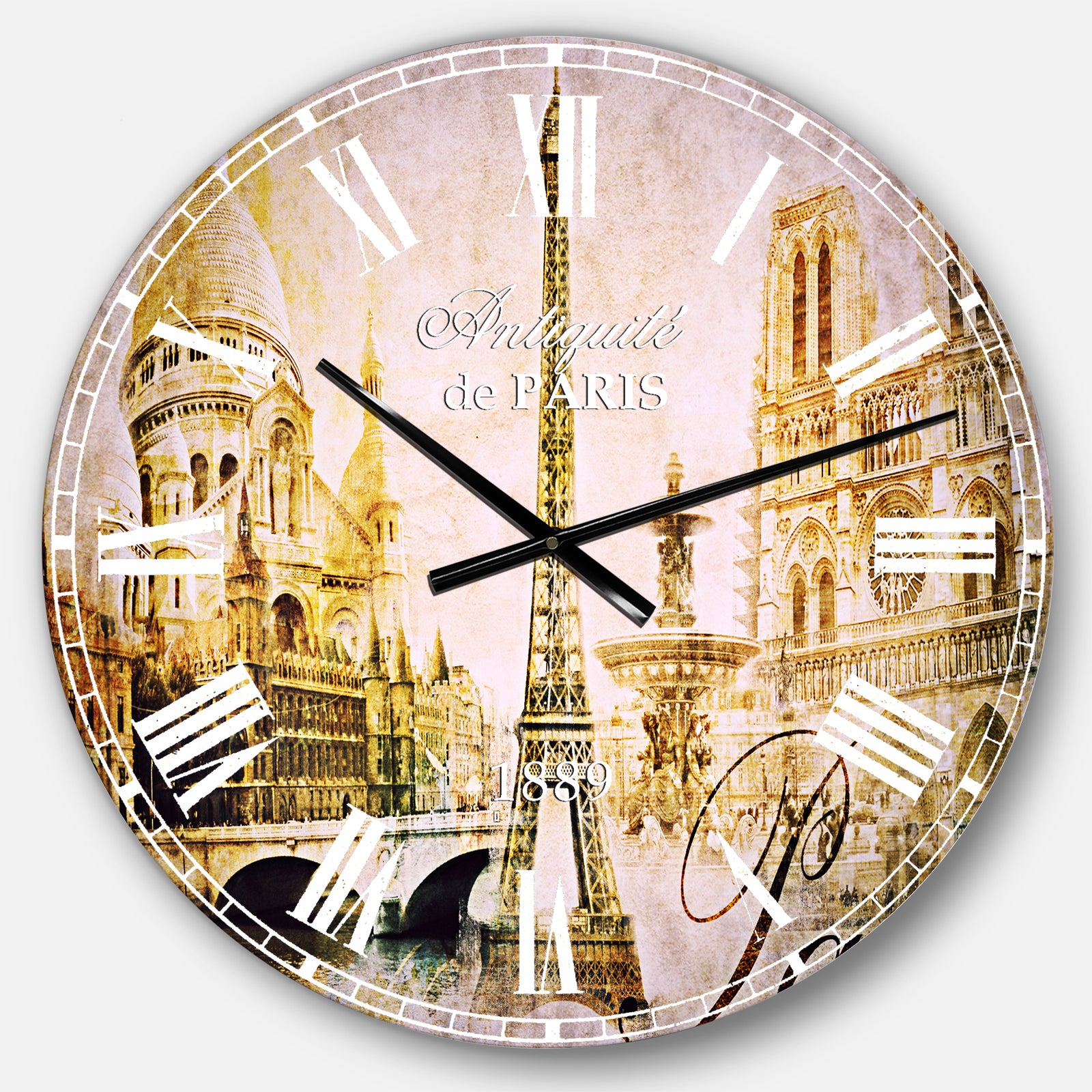 Old Beautiful Paris - Cityscape Digital Oversized Wall CLock