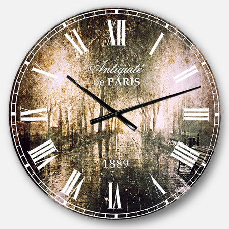 Night Alley with Lights - Photography Landscape Large Wall CLock