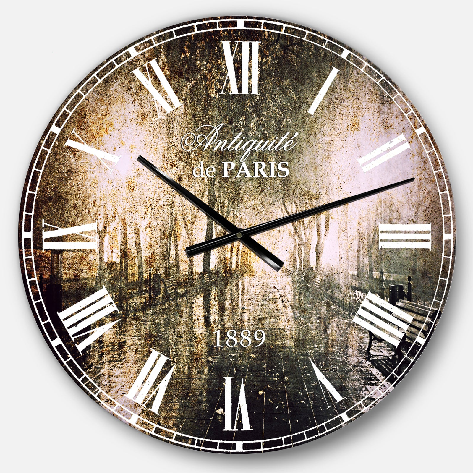 Night Alley with Lights - Photography Landscape Large Wall CLock