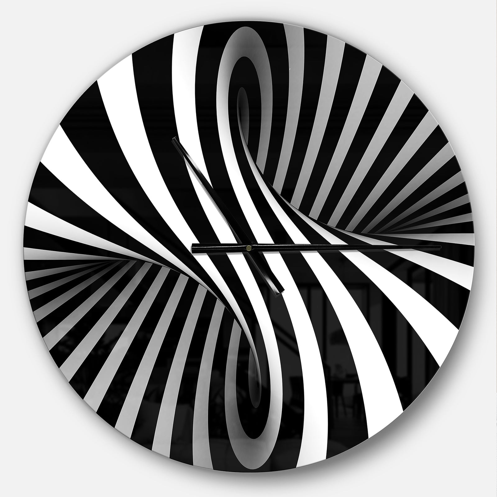 Black and White Spiral - Oversized Modern Wall CLock