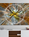 Symmetrical Yellow Fractal Flower - Modern 3 Panels Oversized Wall CLock