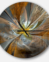 Symmetrical Yellow Fractal Flower - Oversized Modern Wall Clock