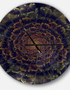Orange Fractal Flower with Green - Oversized Modern Wall CLock