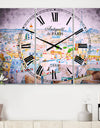 City of Paris - Cottage 3 Panels Oversized Wall CLock