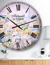 City of Paris - Watercolor Cityscape Large Wall CLock