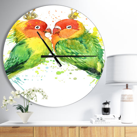 Family Parrots - Oversized Traditional Wall CLock
