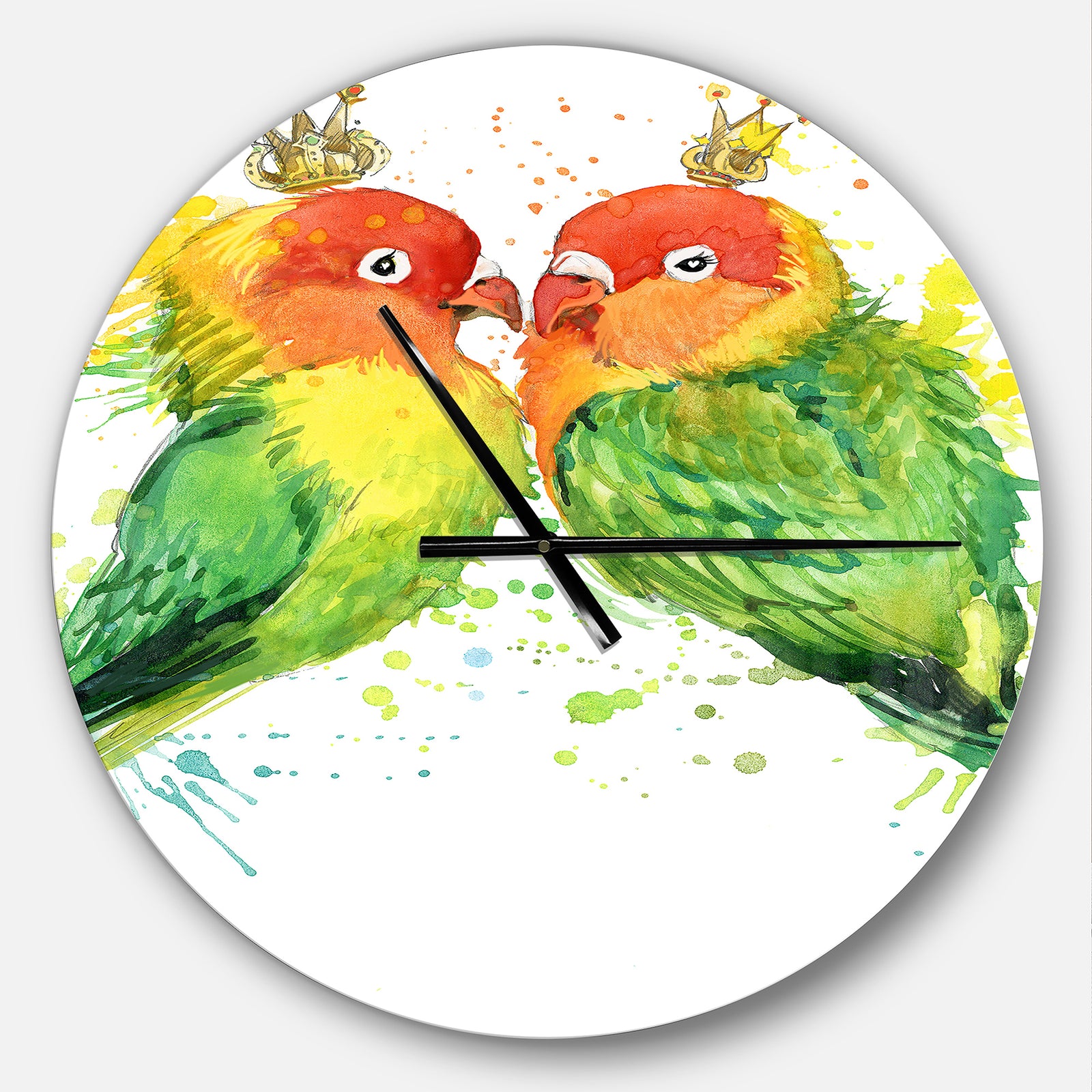 Family Parrots - Oversized Traditional Wall CLock