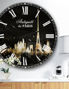 Paris Dark Silhouette - Cityscape Large Wall CLock