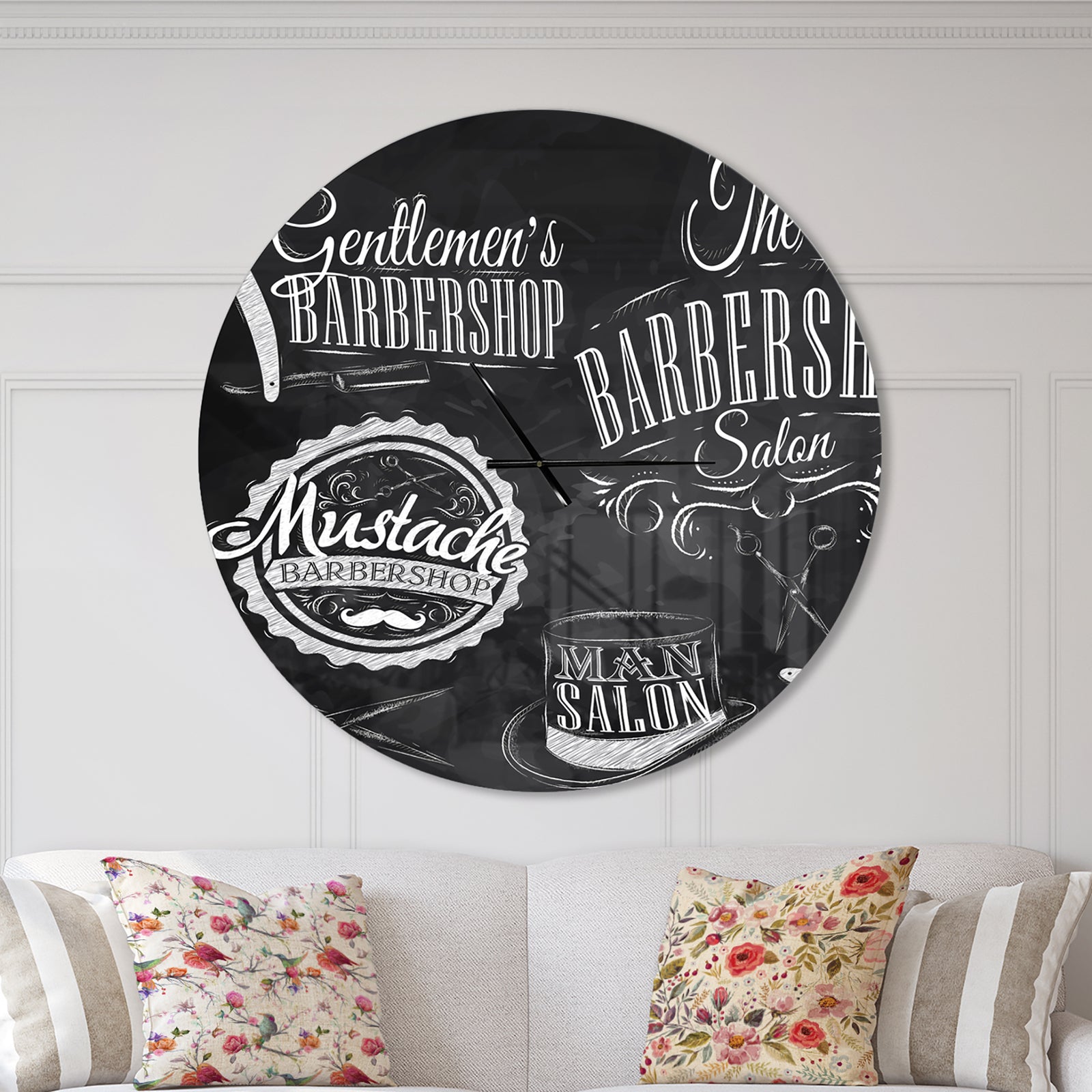 Set Barbershop - Oversized Modern Wall CLock