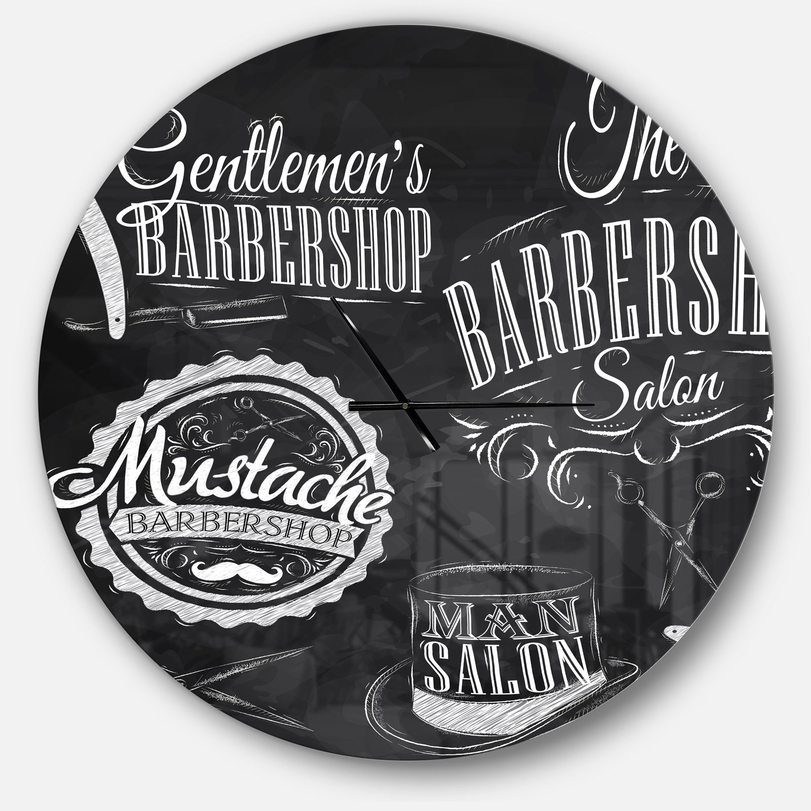 Set Barbershop - Oversized Modern Wall CLock