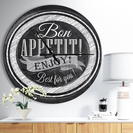 Lettering on a Plate - Oversized Modern Wall CLock