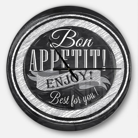 Lettering on a Plate - Oversized Modern Wall CLock