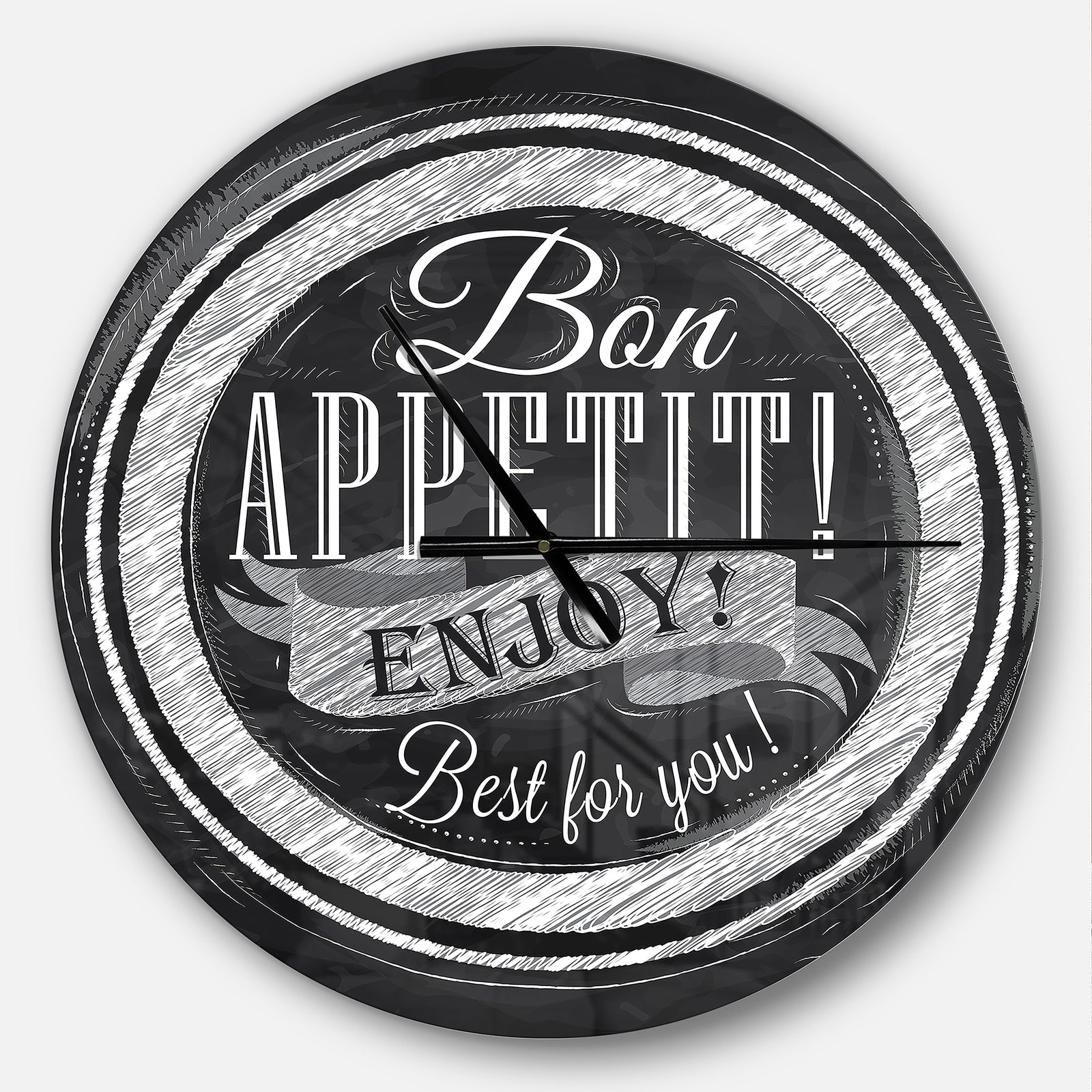 Lettering on a Plate - Oversized Modern Wall CLock