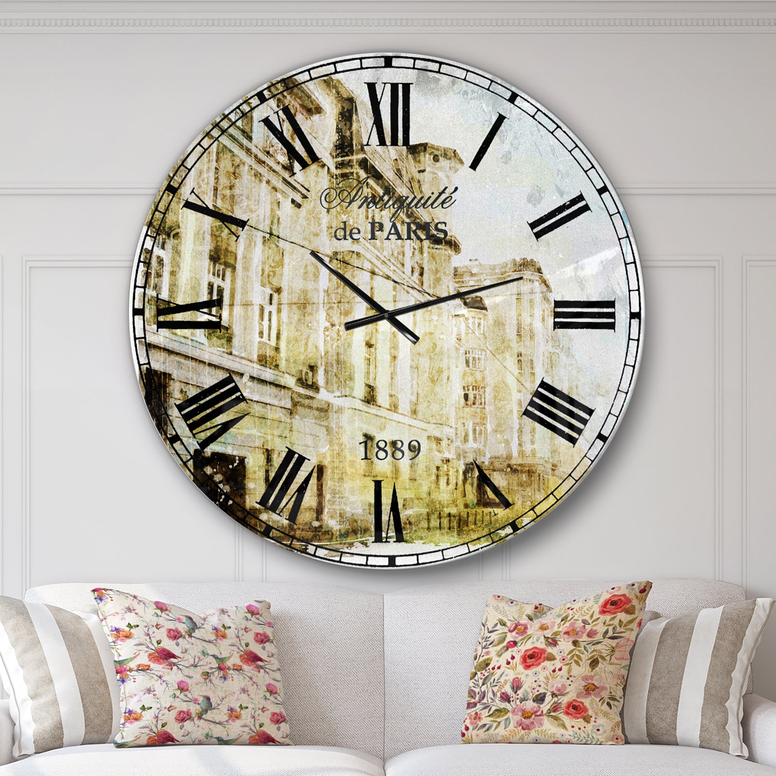 Watercolor Dark Illustration - Cityscape Wall CLock