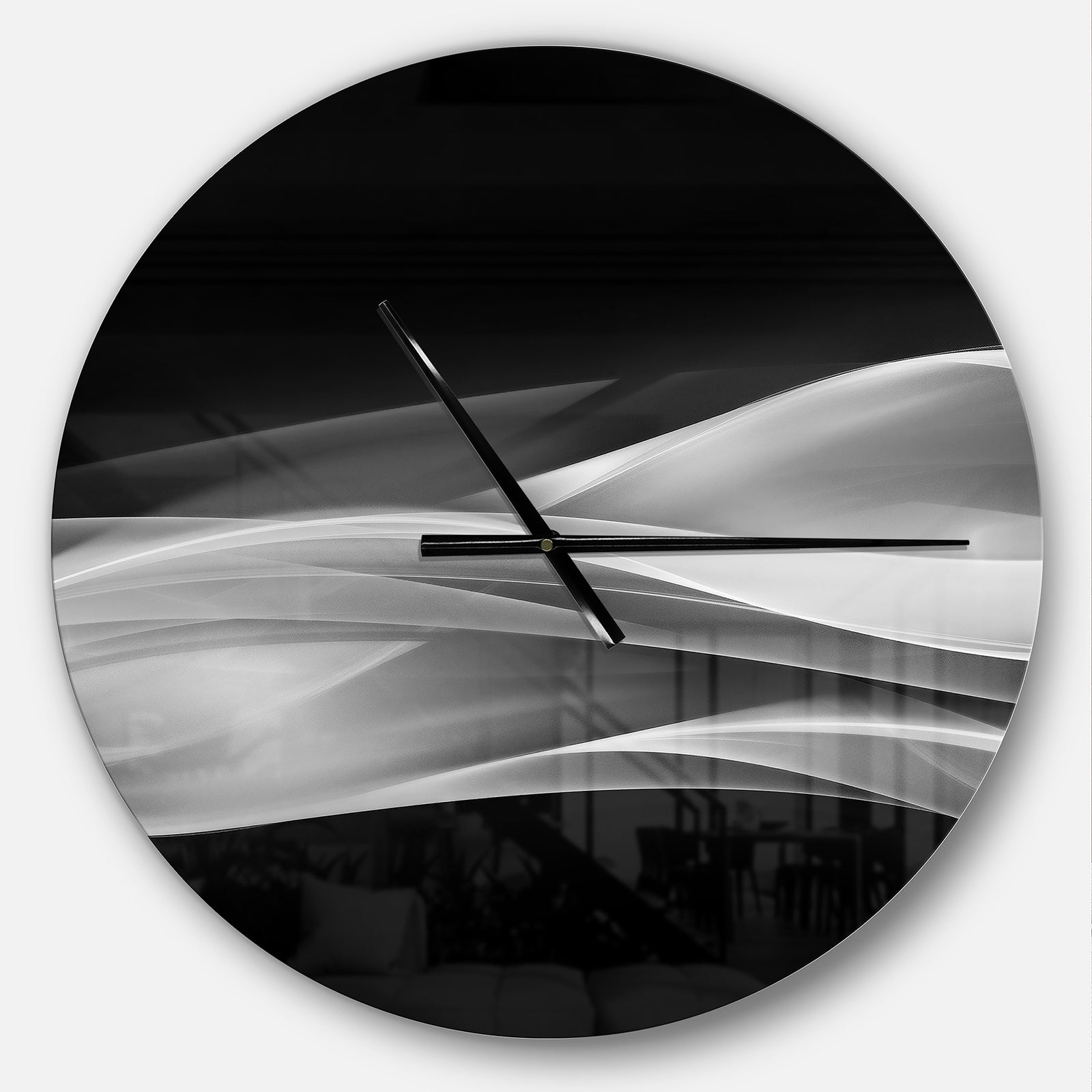 Glittering Silver Pattern - Oversized Modern Wall CLock