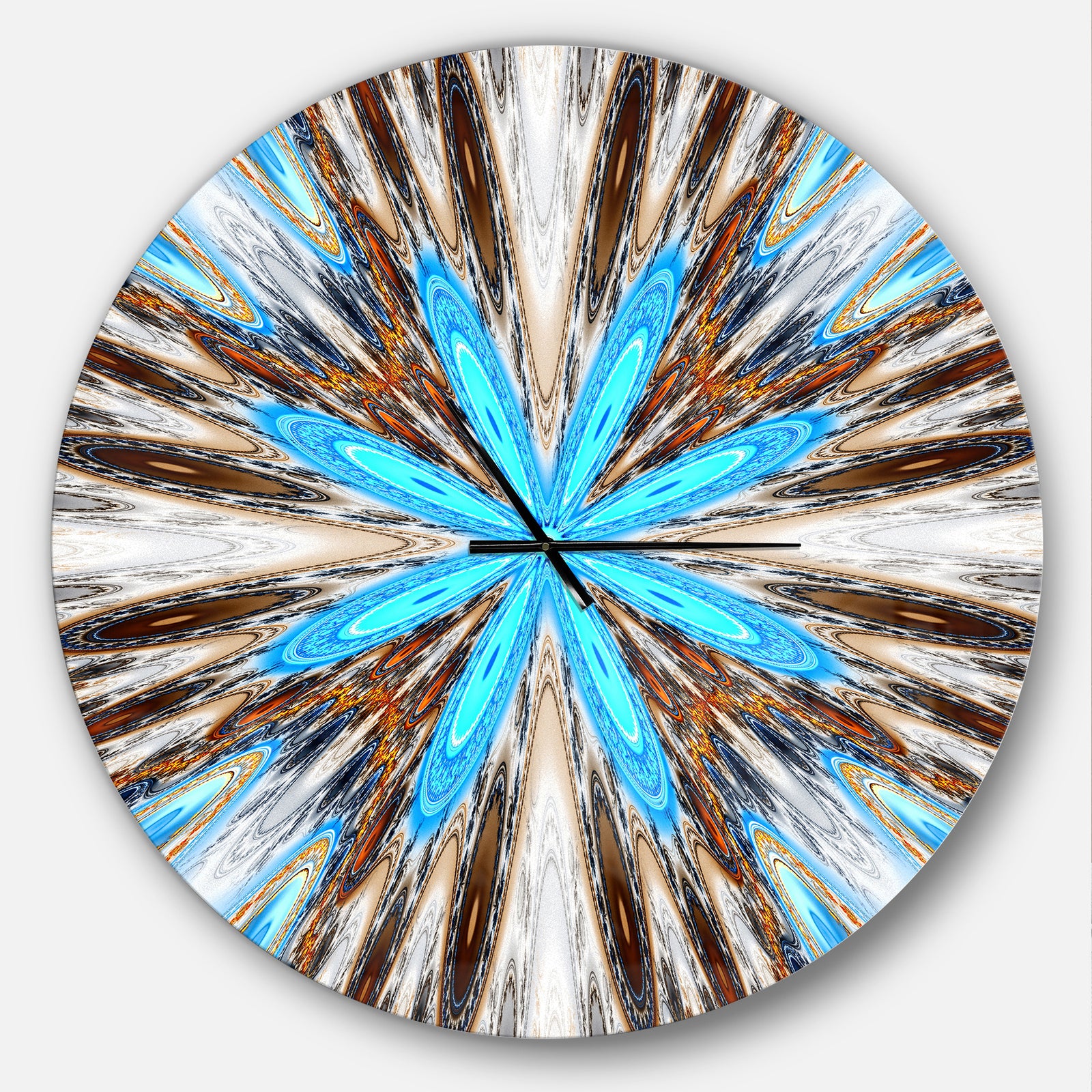 Flowers with Radiating Rays - Oversized Modern Wall CLock