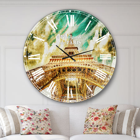 Paris Eiffel TowerUnder Blue Sky - Photography Wall CLock