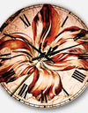 Red Floral Pattern with Butterfly - Floral Large Wall CLock