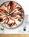 Red Floral Pattern with Butterfly - Floral Large Wall CLock