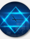 Neon Star of David - Oversized Modern Wall CLock