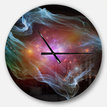 Purple Lights of Network - Oversized Modern Wall CLock