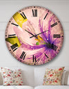 Glowing Lily Flower - Floral Large Wall CLock