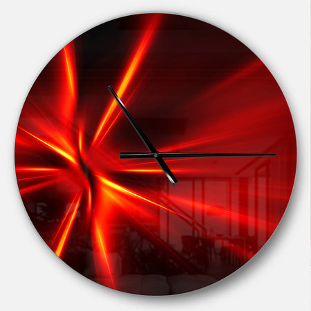 Red and Yellow Rays - Oversized Modern Wall CLock