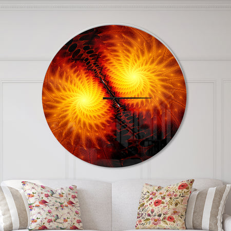 Fiery Wings of Dragon - Large Modern Wall CLock