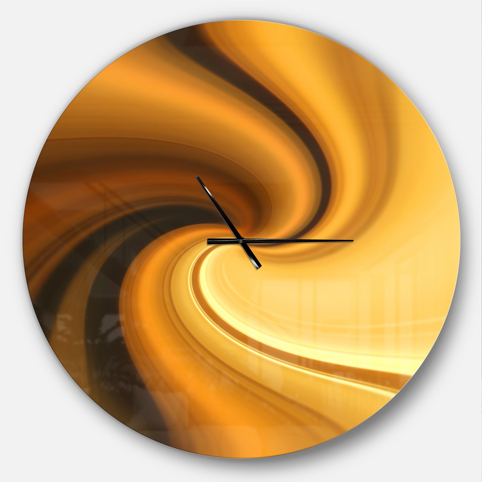 Brown Waves Curved Texture - Oversized Modern Wall CLock