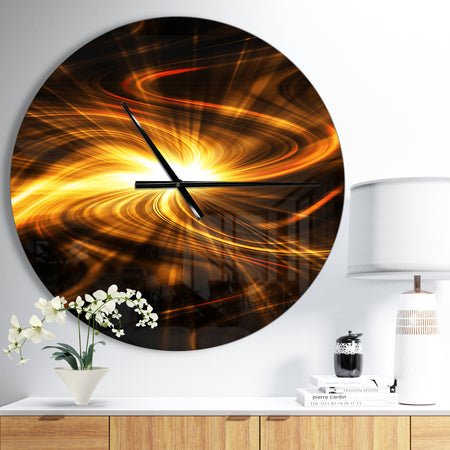 Explosion of Fire in Black - Oversized Modern Wall CLock