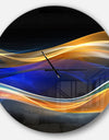 3D Gold Blue Wave Design - Oversized Modern Wall CLock