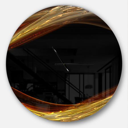 Red Golden Shapes in Black - Large Modern Wall CLock