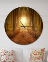 Road in Symmetrical Forest - Oversized Traditional Wall CLock