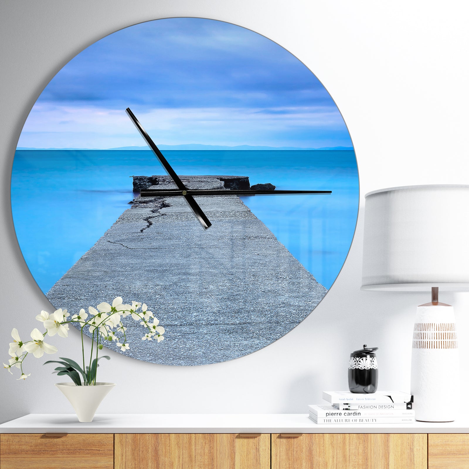 Broken Concrete Jetty - Oversized Coastal Wall CLock