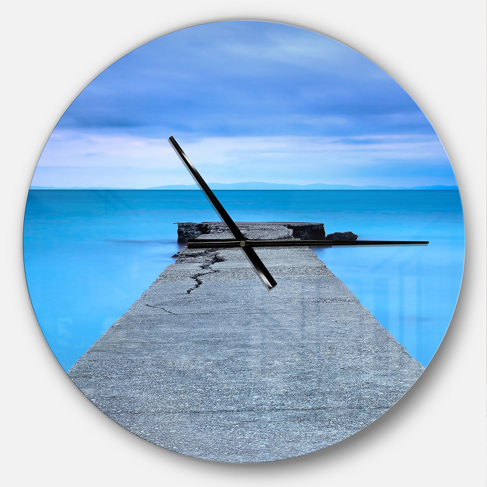 Broken Concrete Jetty - Oversized Coastal Wall CLock