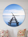 Jetty Remains in Blue Lake - Oversized Lake House Wall CLock