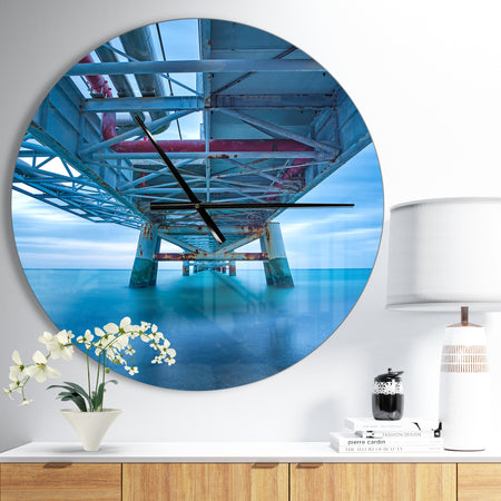 Large Industrial Pier - Oversized Coastal Wall CLock