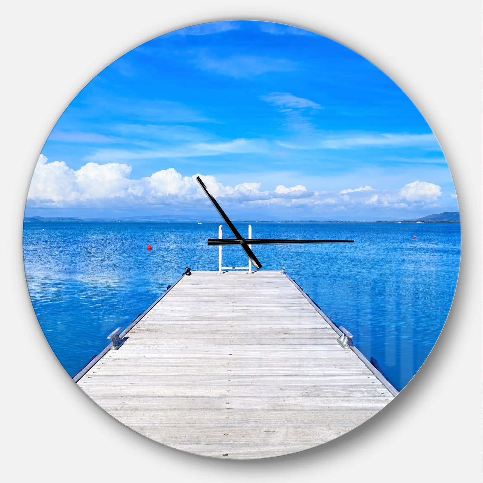 Large Wooden Pier - Oversized Coastal Wall CLock