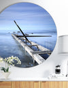 Dark Blue Sky and Large Pier - Oversized Coastal Wall CLock
