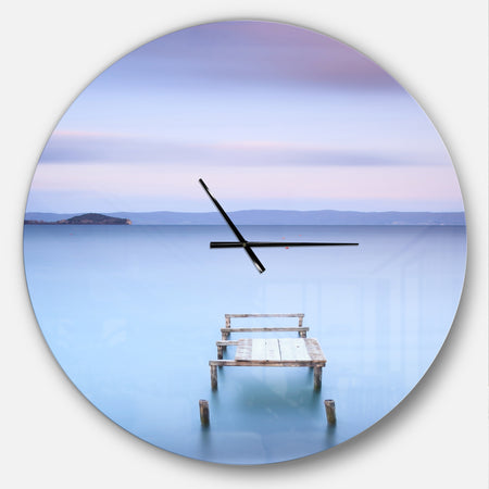 Bright Purple Sky - Oversized Coastal Wall CLock