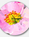 Pink Flower Oil Painting - Oversized Traditional Wall CLock