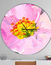 Pink Flower Oil Painting - Oversized Traditional Wall CLock