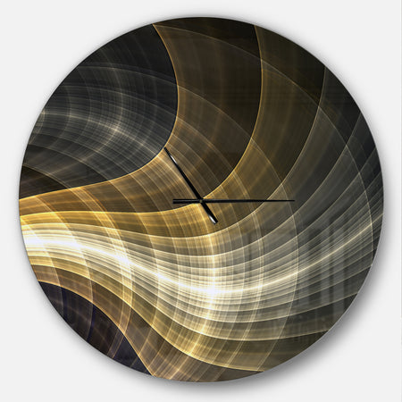 Yellow Fractal Light Art - Oversized Modern Wall CLock