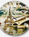 Paris Eiffel Towerand Iena Bridge - Cityscape Photo Wall CLock