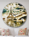 Paris Eiffel Towerand Iena Bridge - Cityscape Photo Wall CLock